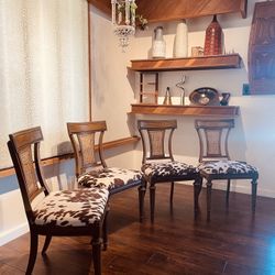 Vintage Designer Cow Pattern Dining Chairs -style Restoration Hardware 
