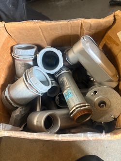 Lot of Metal Conduit Fittings and Connectors