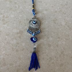 Silver and Blue Evil Eye Pendant