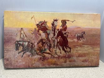 C.M. Russell Western Battle Scene Canvas Print