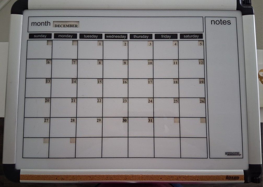 Adjustable White Board Calendar- Classroom/Office