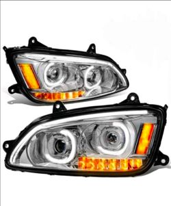 08-19 Kenworth T170 T270 T300 T370 T660 T700 LED DRL Projector Headlights Luces Focos Micas Faros Faroles Headlamps