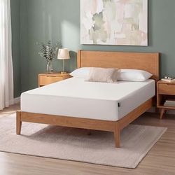 Zinus Queen Mattress + memory foam pad + feather topper + metal box spring
