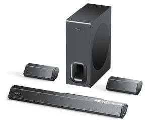 Hiwill 5.1ch Dolby Sound Bar for Smart TV, Surround Sound System for TV, Home Theater Soundbar with Wired Subwoofer, 2 Wired Surround Speakers, 12-lev