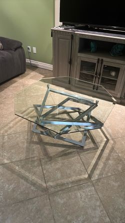 Glass coffee table