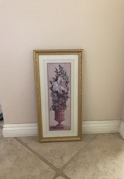 Gold framed floral picture