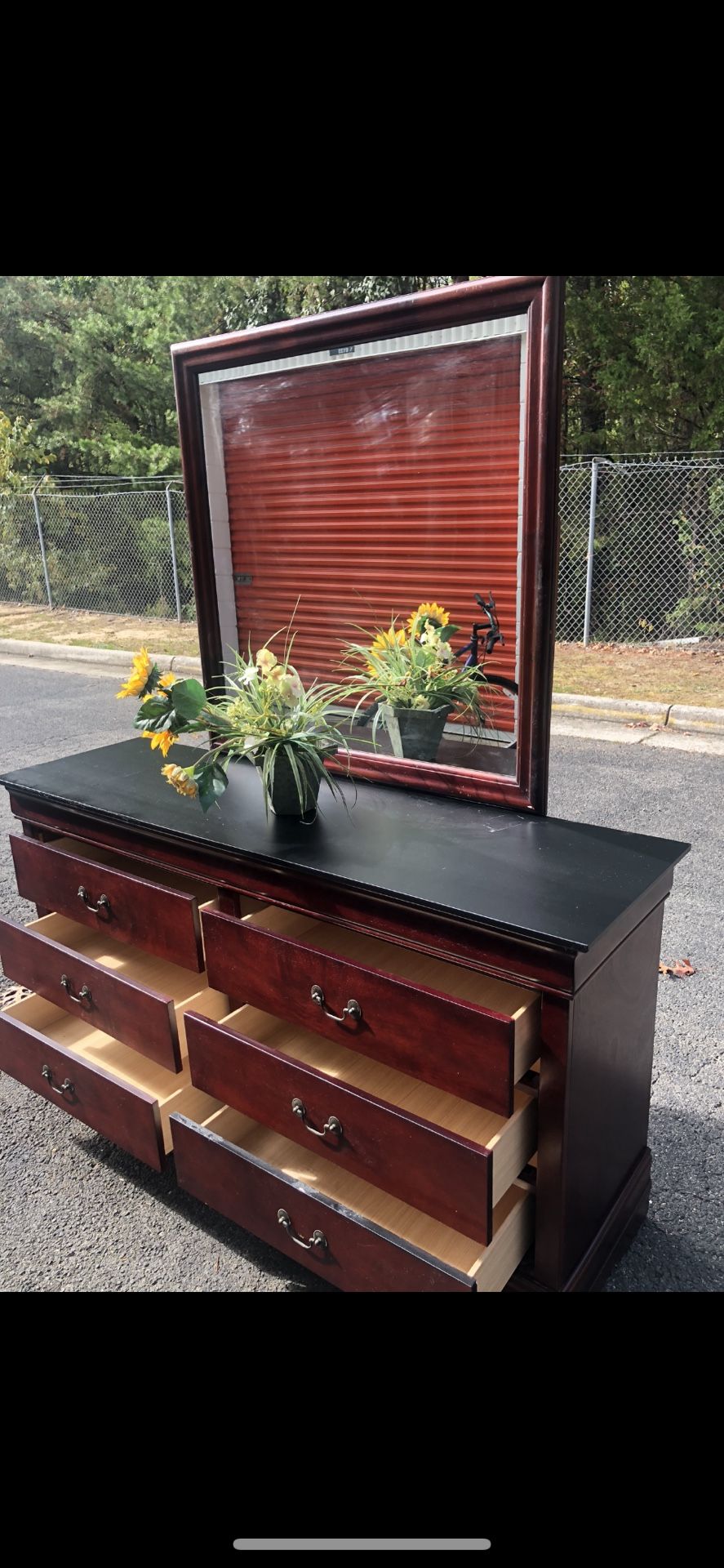 Ashley Furniture Long Dresser With Big Drawers, Big Mirror. Drawers Sliding Smoothly. Delivery Available 