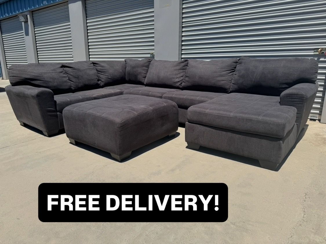 FREE DELIVERY || Ashley’s Furniture 3Pc Sectional Sofa & Ottoman