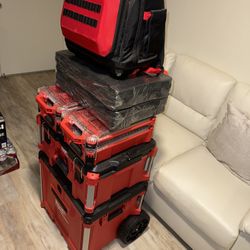 Milwaukee Packout Setup, Drawers, Tool Box, Bins, Backpack And Tools