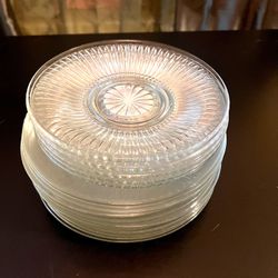 Set of 19 Clear Glass 7-8” Plates