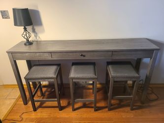 Long Table With 3 Stools