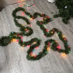 72 FT Pre-lit Multicolor Christmas Green Garland