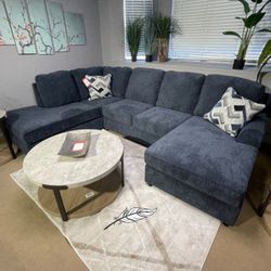 🍒Albar Place Cobalt 2pc Sectional w/ LAF Corner Chais