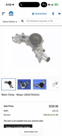 Water pump 3.6 mopar