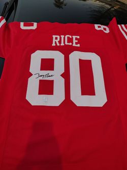 Jerry Rice signed Jersey w holo coa.
