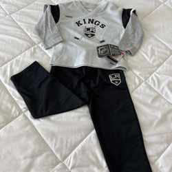 Los Angeles Kings Jersey Toddler 2T Black NHL Hockey Shirt Kids With pants 