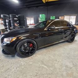 19 INCH NEW WHEELS AMG STYLE STAGGERED FOR MERCEDES BENZ C250 C300 C350 E300 E350 CLA250 A220 WITH NEW TIRES