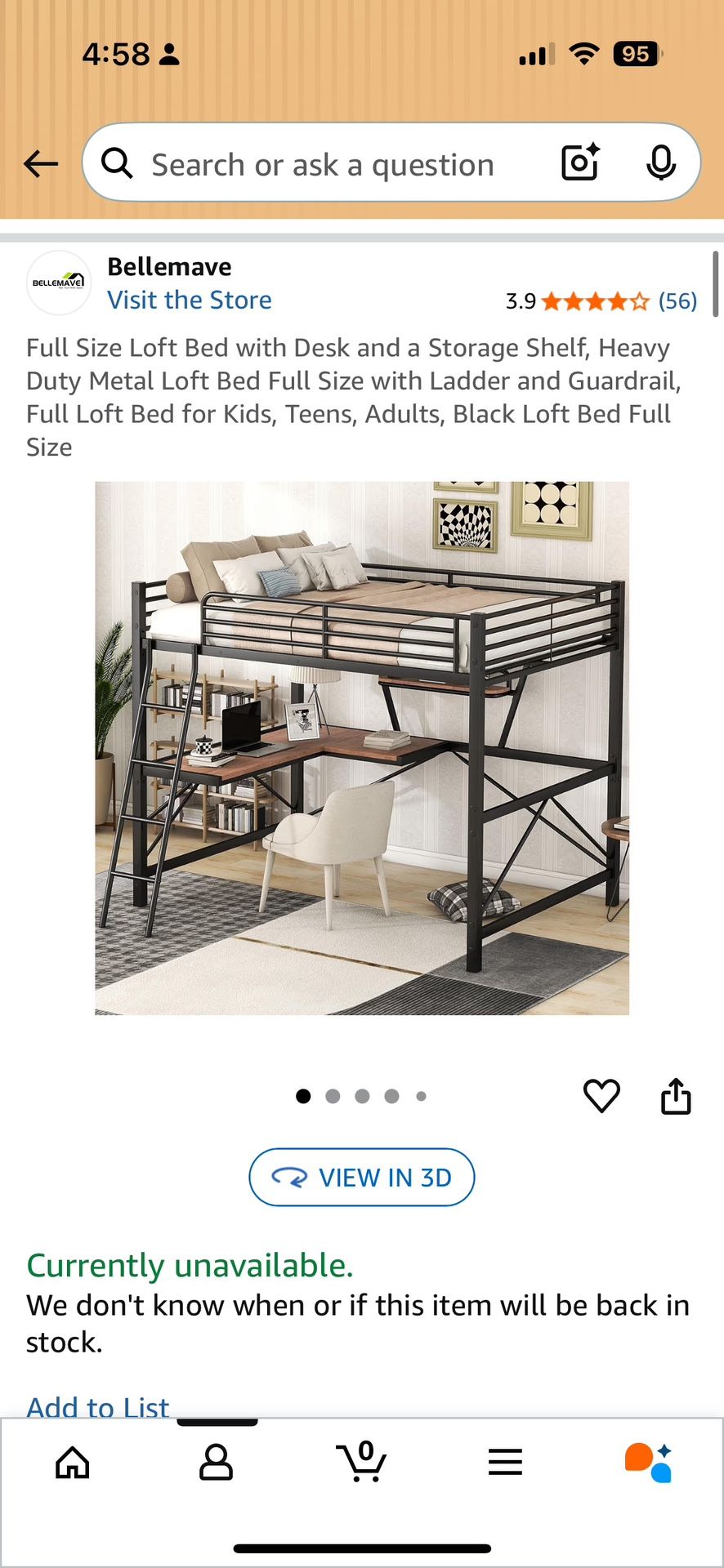 Full Size Loft Bed With Desk