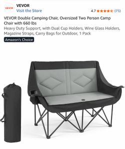VEVOR Double Camping Chair Two Person Folding