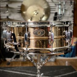 Tama 5.5x14 Power Metal Bronze Snare Drum - 1990s