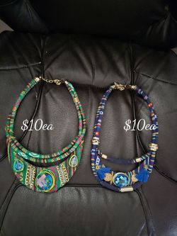 Bohemian Style Fabric Bib Necklace
