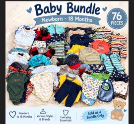 Baby Boy Clothes Bundle – 76 Pieces | Newborn–12 Months + Some 18/24M