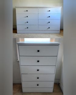 Moving Sale: 2 White Dressers, $60 For The Pair.