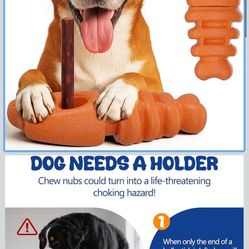 Bully Stick Holder for Dogs - Safety Grip Feeder Dog Toys, Fits Various Bully Sticks - for Small, Medium, Large Dog, BPA-Free Non-Slip Anti-Choking De