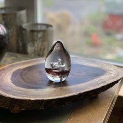 Cool egg shaped bubble art glass Paperweight