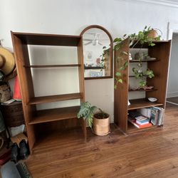 Set Of MCM Walnut Shelves Bookcases 