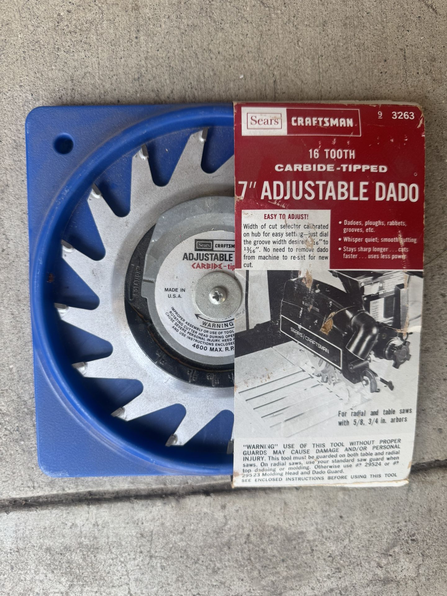 Vintage Craftsman 7" Adjustable Dado Blade 16 Tooth Model 9-3263