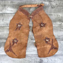 Vintage Kid Child Leather Suede Cowboy Chaps