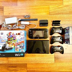 Nintendo Wii U 32 GB Deluxe Bundle + 3 Official Pro Controllers + 6 Games