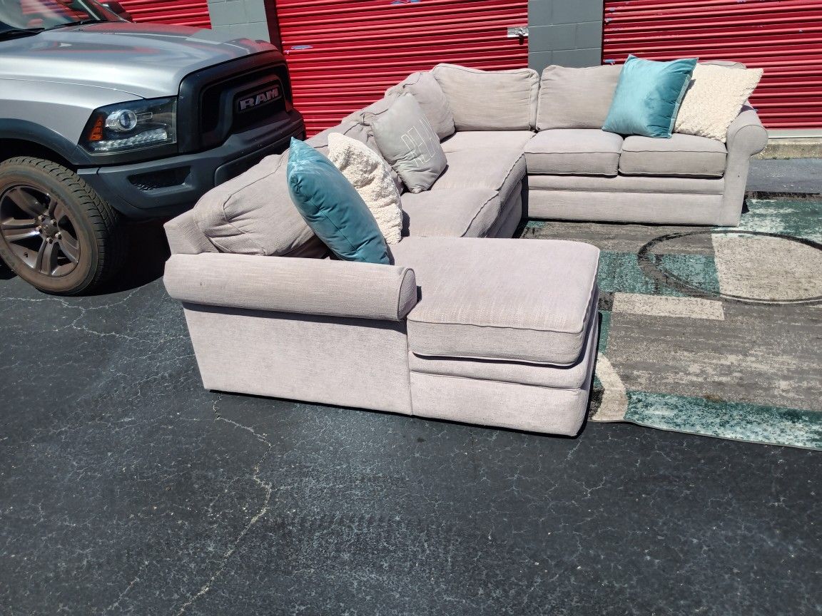Gray oversized U Sectional