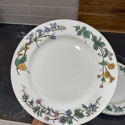 Vintage WOODHILL Botanical Flower Dinner Plates