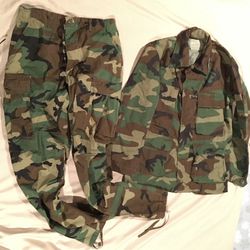 *NEW* MILITARY ISSUE CAMO Trousers 30”W-33L & Shirt X-Small Short Chest Up To 33”