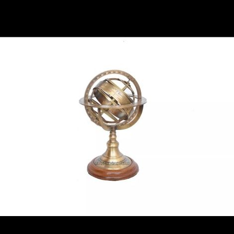 18'' Nautical Antique Brass Sphere Engraved Armillary Globe With Compass gift

