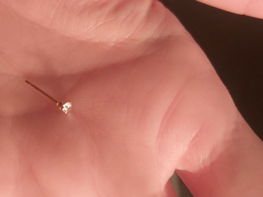 Small 14k Gold Real Diamond Earring