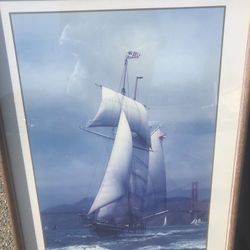 Beautiful Large The californian Vintage Sailboat Print 