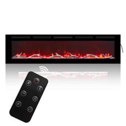 M(contact info removed)BTU 72 in. Wall-Mounted/Recessed Electric Fireplace Insert with Double Overheat Protection, Child Lock, Low Noise