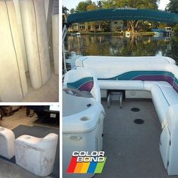 Pontoon Boats Reupholstery Marine Vinyl New Foam 
