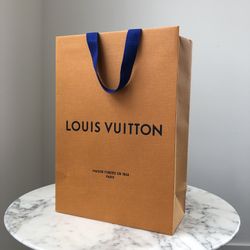 Louis Vuitton Orange Gift Shopping Bag  luxury Designer tote NEW Authentic