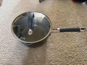 Anolon 3-Quart Nonstick Straining Saucepan with Glass Lid - Induction Ready