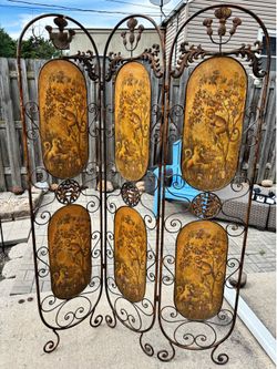 Vtg Monkey Jungle  3 Panel Folding Screen Room Divider 68" x 48" Safari African