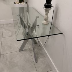 Mesa consola de vidrio / Glass console table