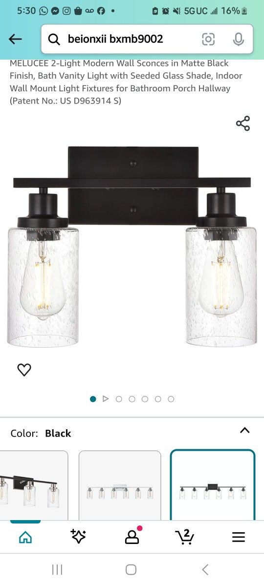 Beionxxi 2 light Antique Vanity Light