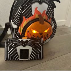 Loungefly Jack Skeleton Backpack And Wallet