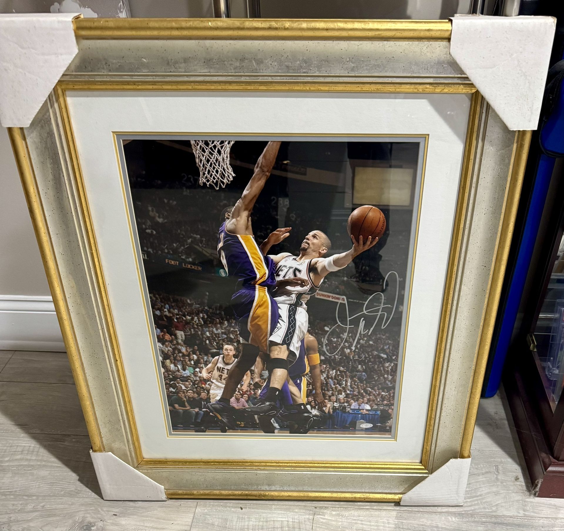 JASON KID 35X25 AUTOGRAPHED ACTION PHOTO AGAINST KOBE STEINER COA