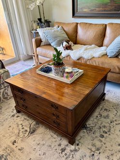 Century Wood Coffee Table with Drawers