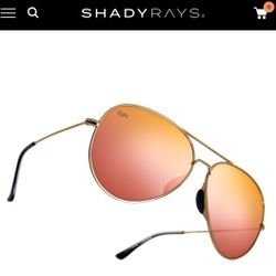 New In Box Woman's Shady Rays Aviator Sunglasses 